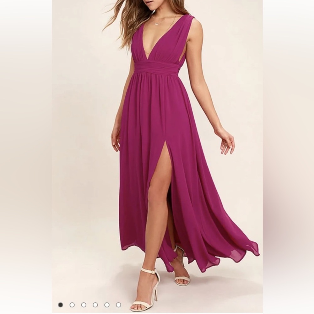 Lulus Women’s Heavenly Hues Magenta Maxi Dress Size XS.